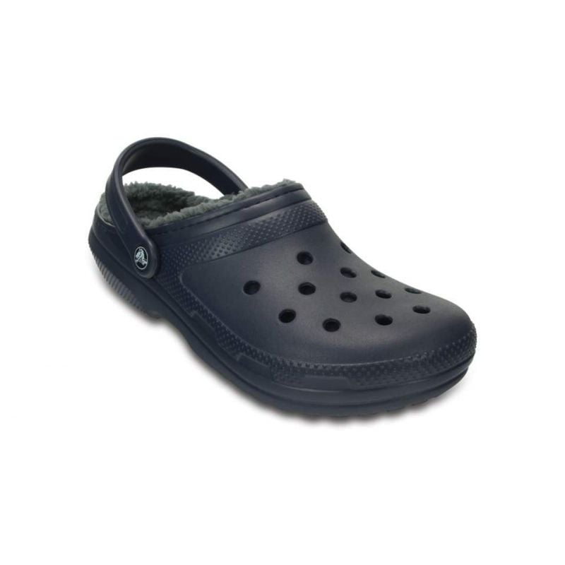 Crocs Classic Fuzz Lined Clog (Navy/charcoal)