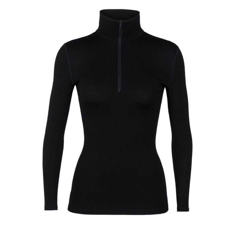 Midlayer Icebreaker 260 Tech LS Half Zip (nero) Donna
