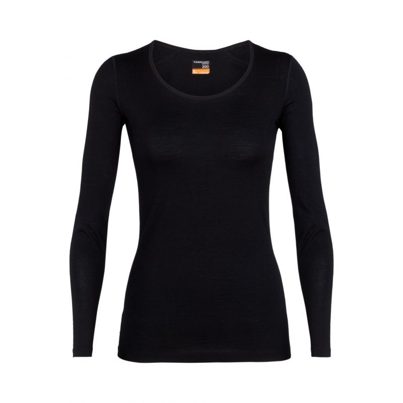 Icebreaker 200 Oasis Ls Scoop Top (svart) Kvinner