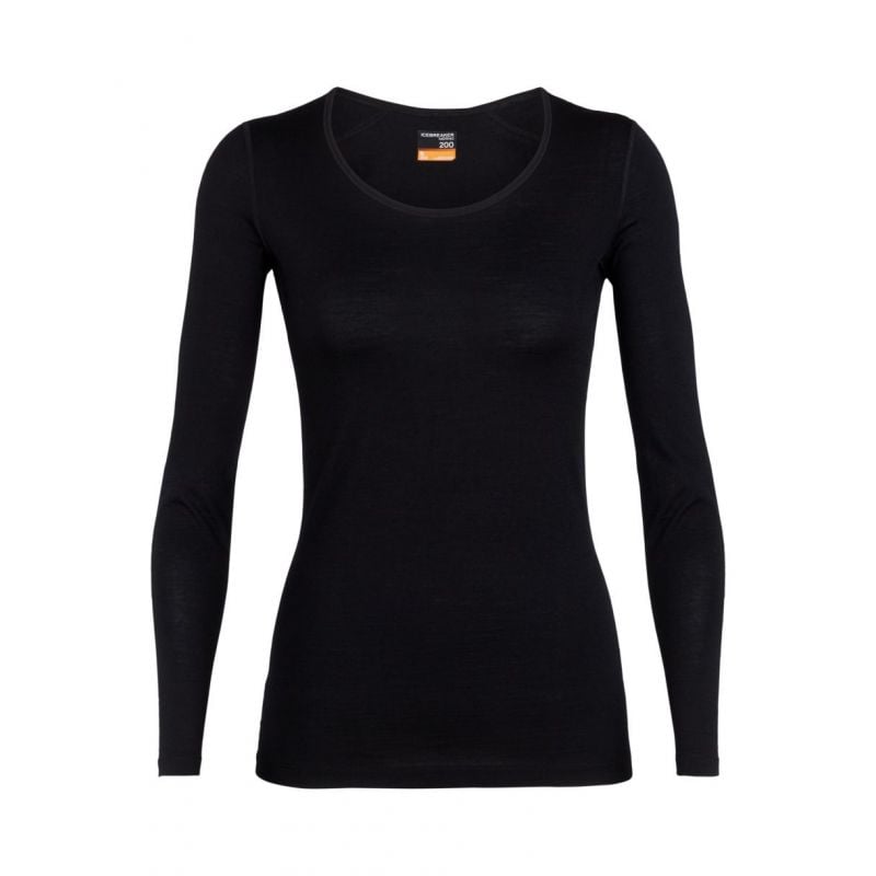 Icebreaker 200 Oasis Ls Scoop Top (svart) Kvinnor