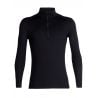 T-Shirt technique demi-zip Icebreaker Merino 200 Oasis Ls Half Zip (Black) homme