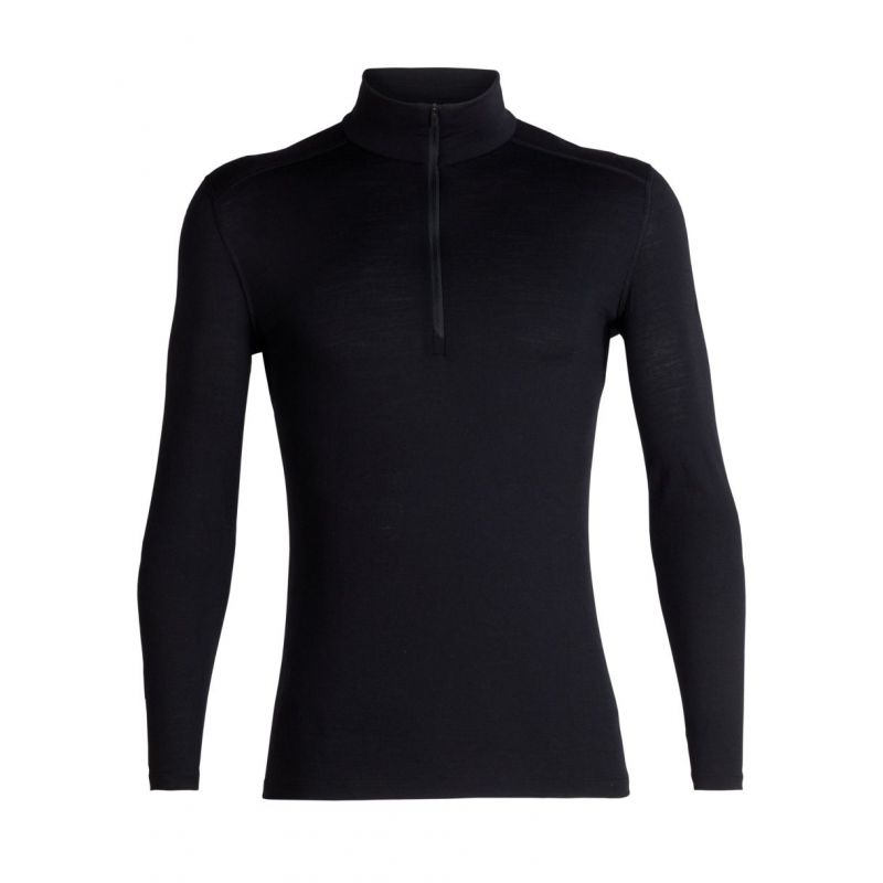 Teknisk T-skjorte med halv glidelås Icebreaker Merino 200 Oasis Ls Half Zip (svart) mann