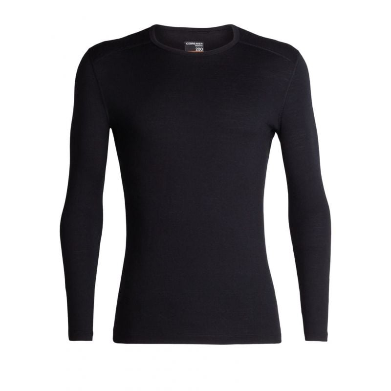 Herenondergoed Icebreaker Merino 200 Oasis LS Crewe (Zwart)