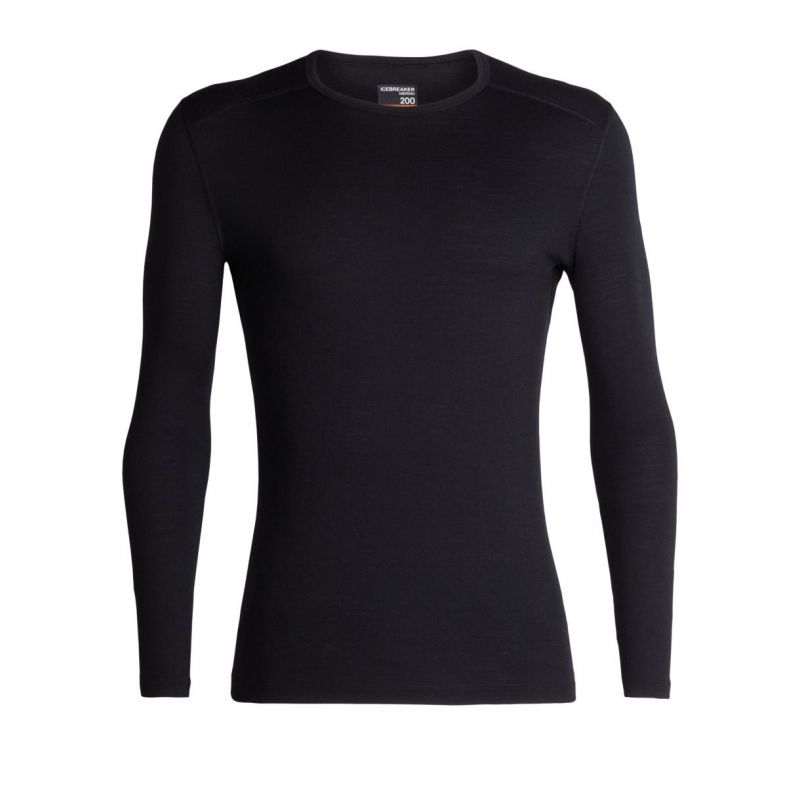 Herreundertøj Icebreaker Merino 200 Oasis LS Crewe (Sort)