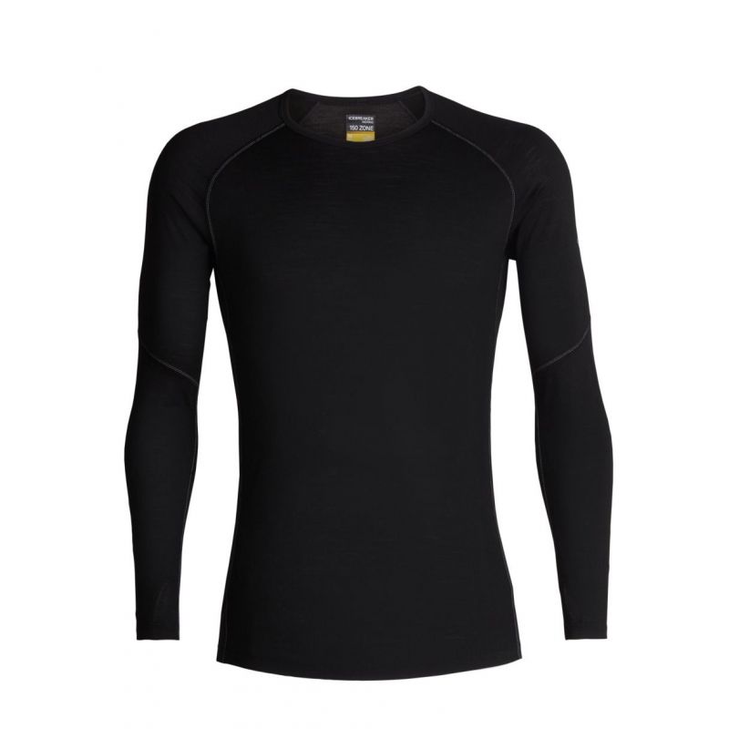Base Layer Mens 150 Zone Ls Crewe Icebreaker (svart / mineral)