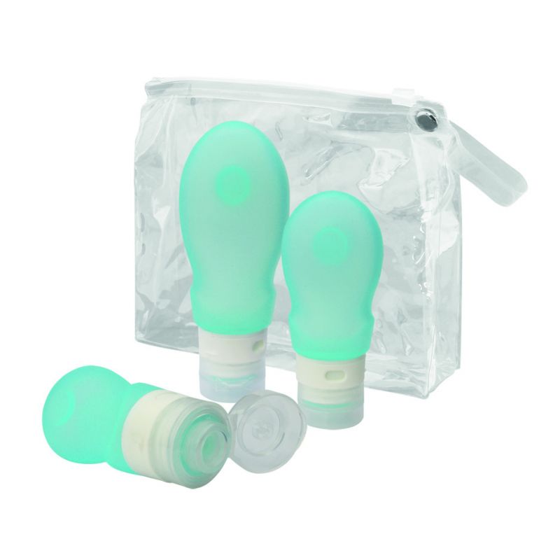 Kolme puristuspulloa, TravelSafe (sininen)
