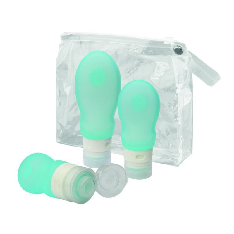 Set van 3 knijpflessen TravelSafe (blauw)