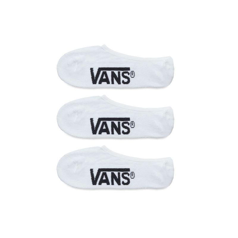 VANS Classic Super No Show 3 par per sett, 39,5-42,5, (hvit)