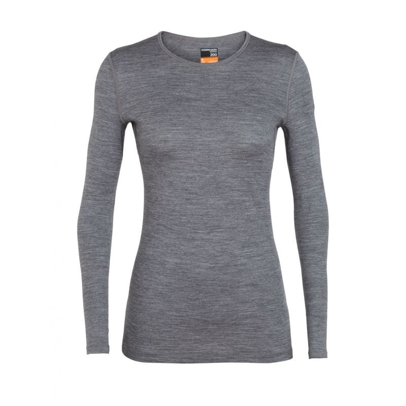 Ondergoed ICEBREAKER Merino 200 Oasis Ls Crewe (Gristone heather) Dames