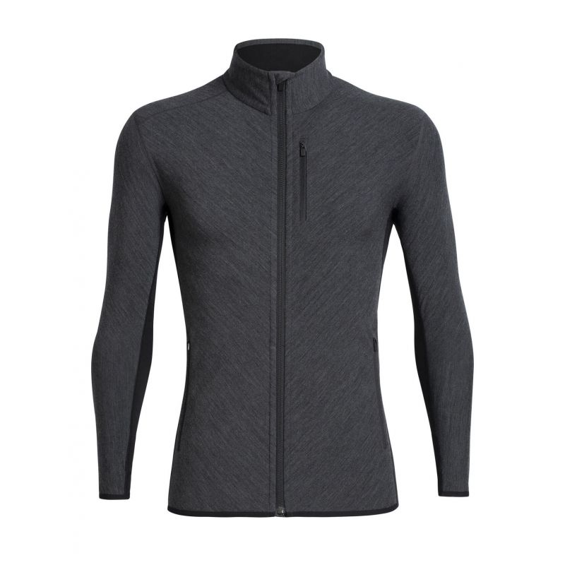 veste polaire Icebreaker Descender Ls Zip (jet Hthr / zwart)