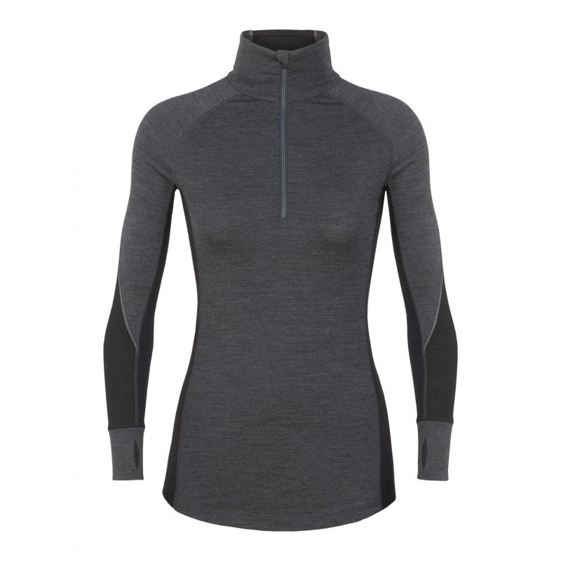 Icebreaker BodyfitZONE 260 Zone langermet teknisk topp (Jet Heather / Black) kvinner
