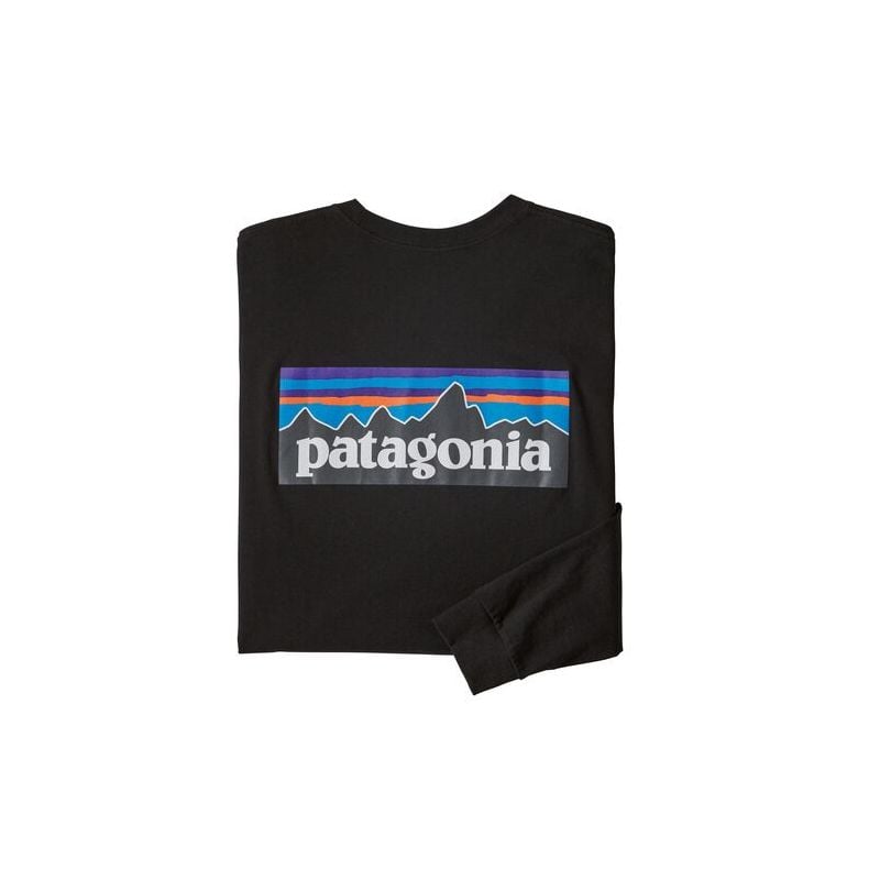 Long sleeve top Patagonia L/s P-6 Logo Responsibili-tee (Black)