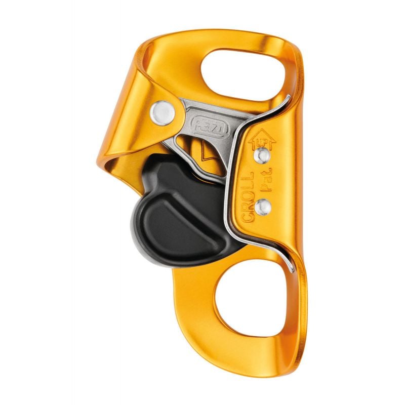 Bloccante ventrale rinforzato per funi sottili e medie PETZL CROLL S (giallo)