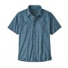 Ms Back Step Patagonia Shirt (Tiger micro : stone blue)