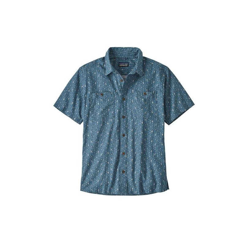 PATAGONIA Back Step Patagonia Shirt (Swamp Stamp Multi: Pigeon Blue) Mænd