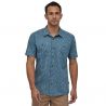 Chemise Ms Back Step Patagonia (Tiger micro : stone blue)