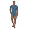 Chemise Ms Back Step Patagonia (Tiger micro : stone blue)