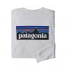 Miesten pitkähihainen T-paita Patagonia L/s P-6 Logo Responsibili-tee (Valkoinen)