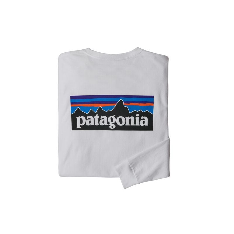 Men's long-sleeved T-shirt Patagonia L/s P-6 Logo Responsibili-tee (White)