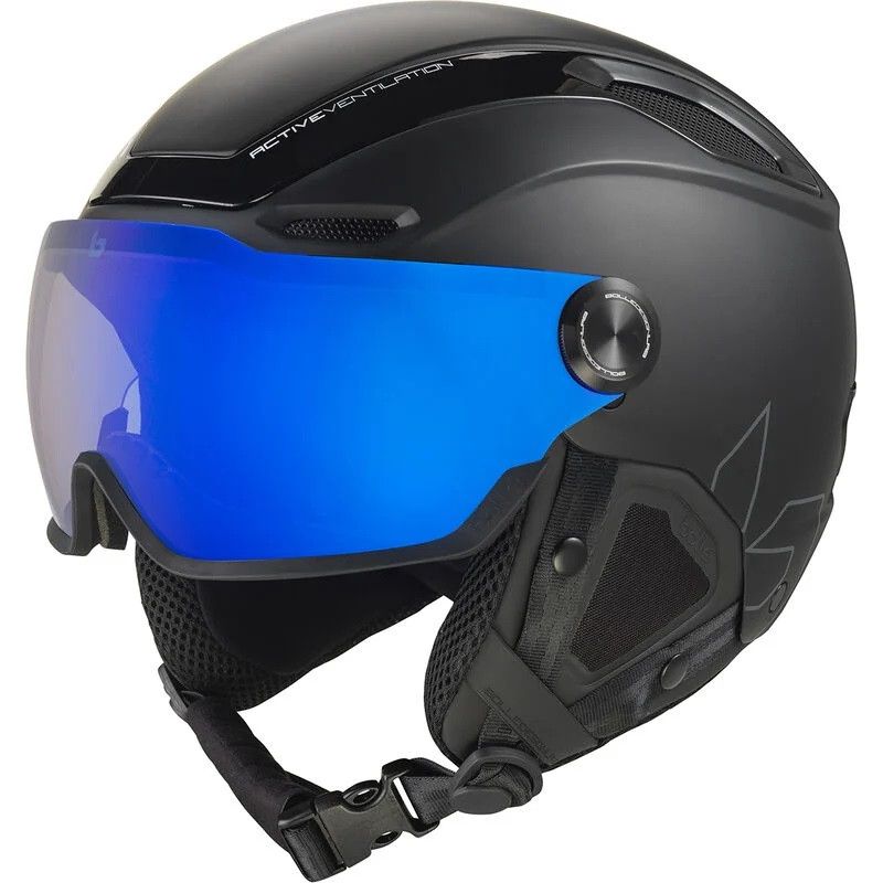 Casco de esquí con visera BOLLE V-LINE (Negro Mate - Fotoquímico Azul Cat 1 a 3) Unisex