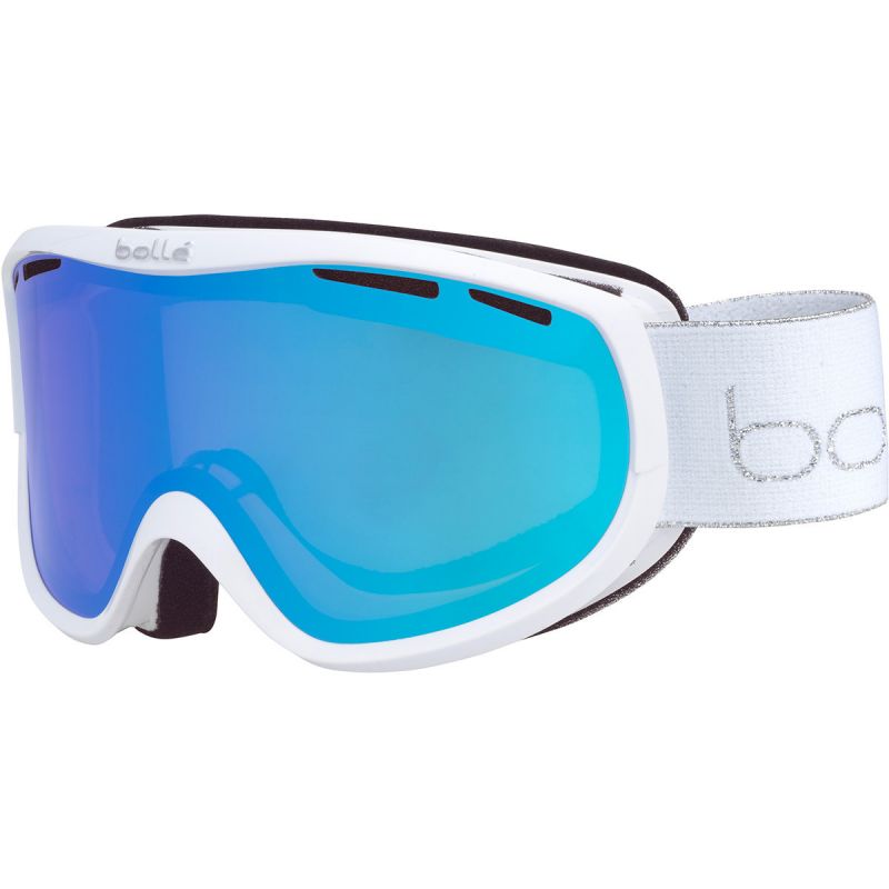 Maschera da sci da donna Bollé Sierra (bianco e argento lucido - cat2)