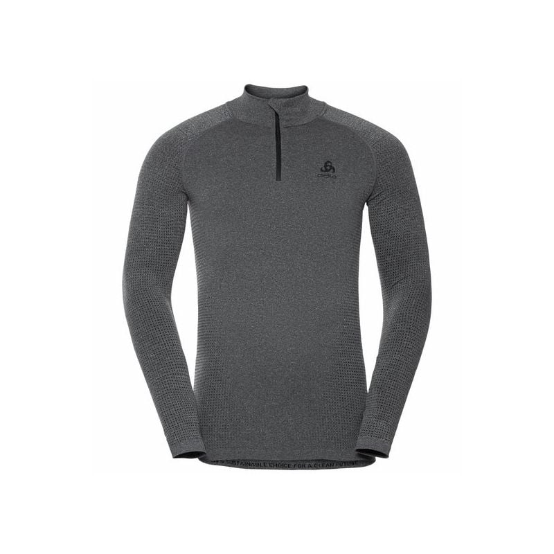 Technisch T-shirt met ½ rits hoge hals Odlo PERFORMANCE WARM ECO (grijs gemêleerd - zwart) Heren