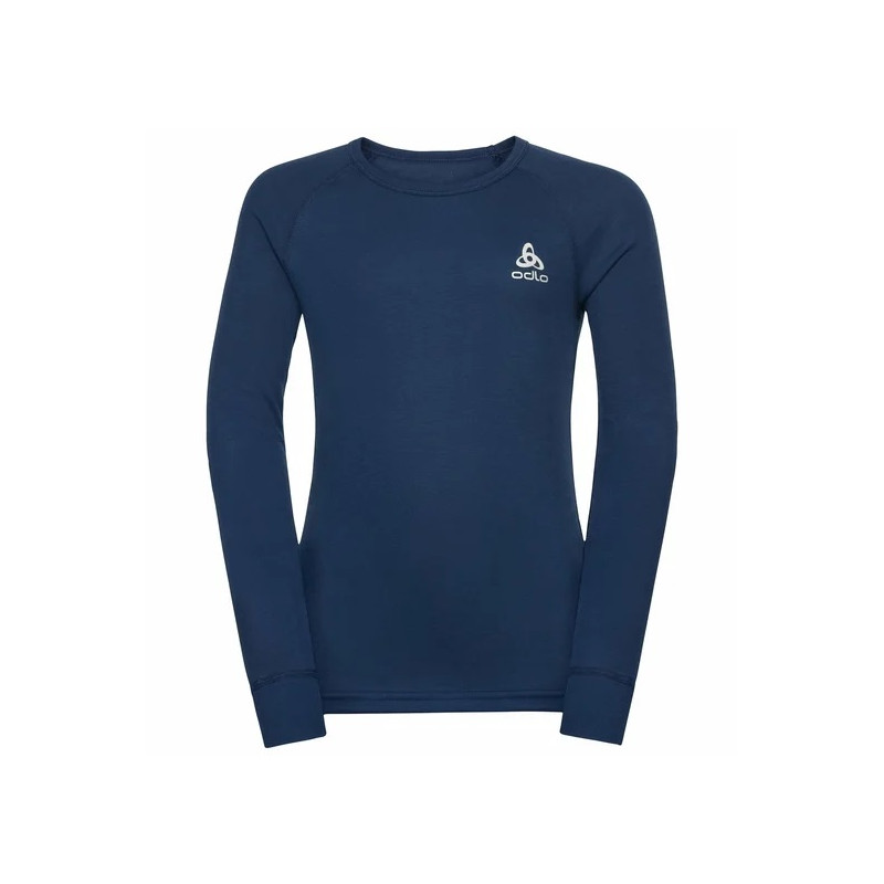 Långärmad teknisk T-shirt med rund halsringning Odlo Active Warm Eco (estate Blue) Barn