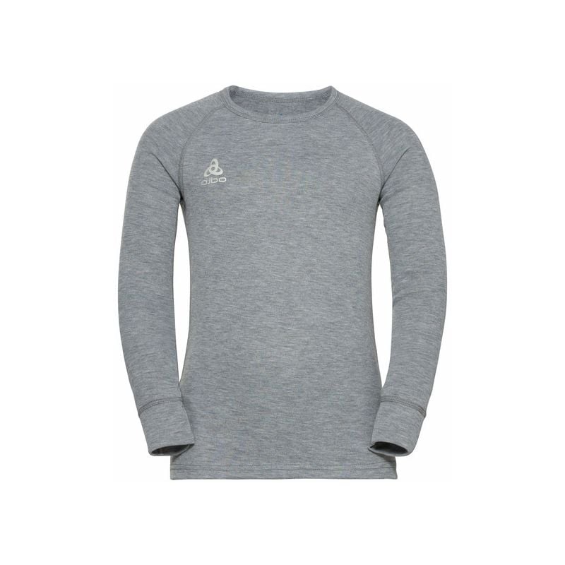 Børn ODLO Active Warm Eco (grå melange) langærmet teknisk t-shirt med rund hals