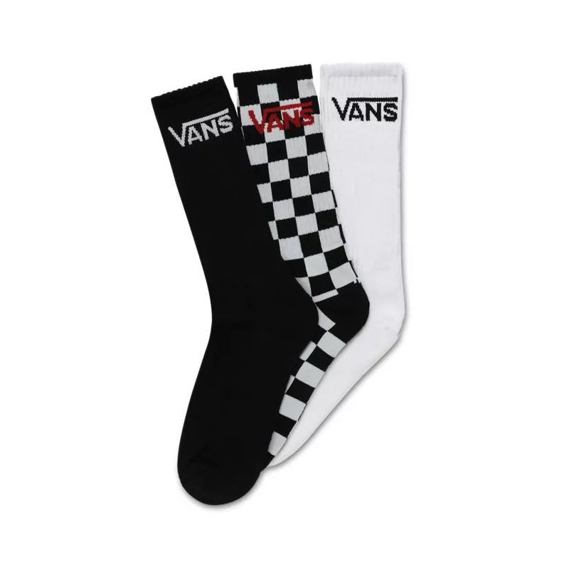 Lot sokken Vans 3 paar Mn Classic Crew - 39.5 / 42.5 (Zwart / Dambord)