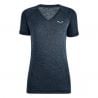 T-shirt Salewa Puez Mel Dry V-Neck (Navy Blazer Melange) femme