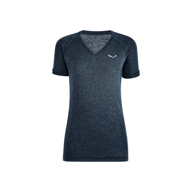 Camiseta Salewa Puez Mel Dry V-Neck (Navy Blazer Melange) mujer