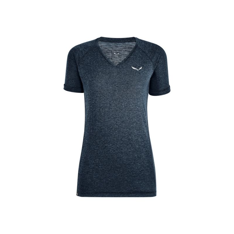 T-shirt Salewa Puez Mel Dry V-Neck (Navy Blazer Melange) vrouwen