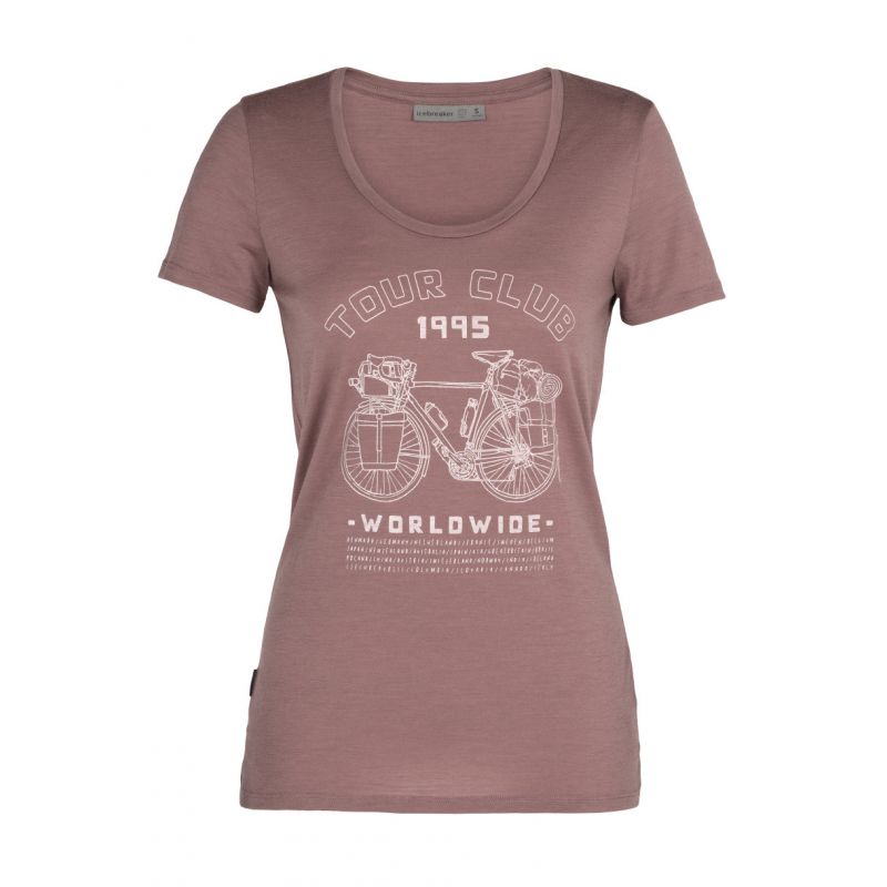 Icebreaker Tech Lite Ss Scoop Tour Club 1995 (mocka) t-shirt dam