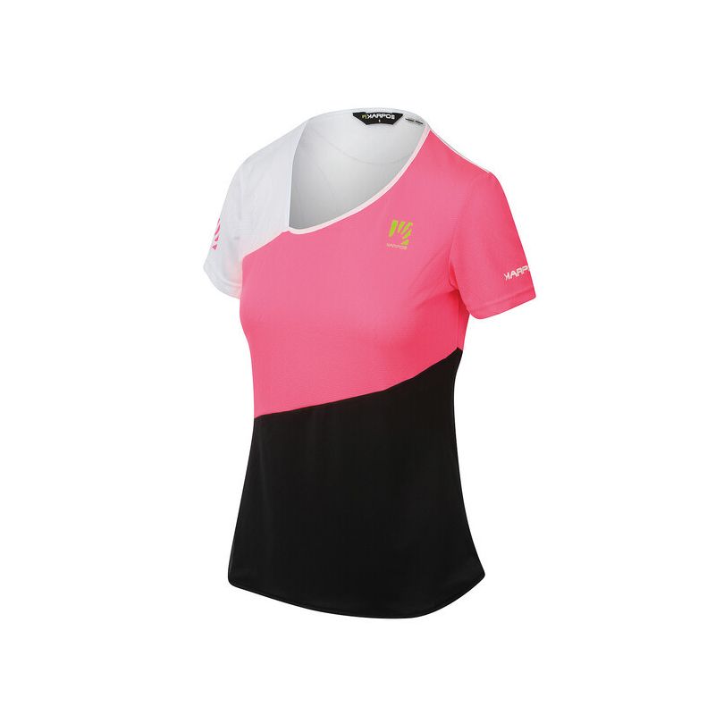 T-shirt til kvinder Karpos Cima Undici (Pink Fluo/ Black/ White)