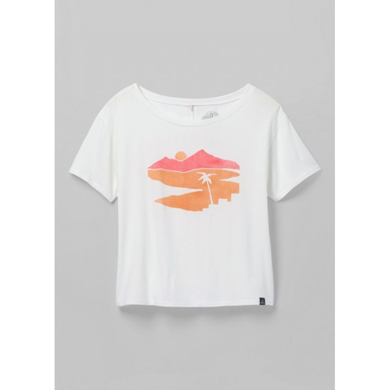 Prana Bio-Grafik-T-Shirt (White Beach Town) für Frauen
