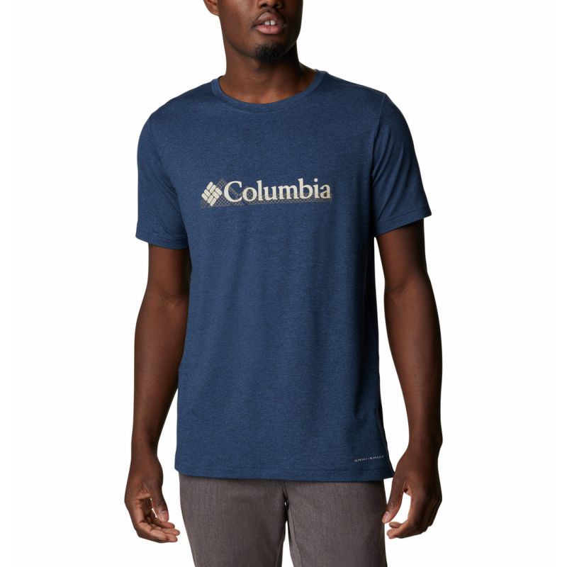 T-shirt Columbia Heren Tech Trail Grafisch (Collegiate Navy)