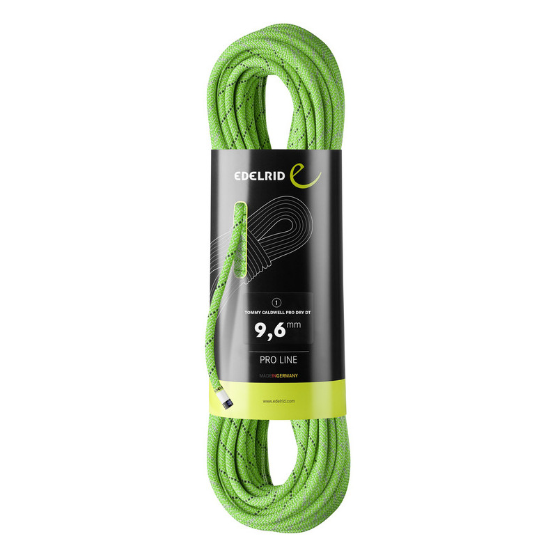 Corde à simple EDELRID Tommy Caldwell Pro Dry Dt 9,6mm (neon)