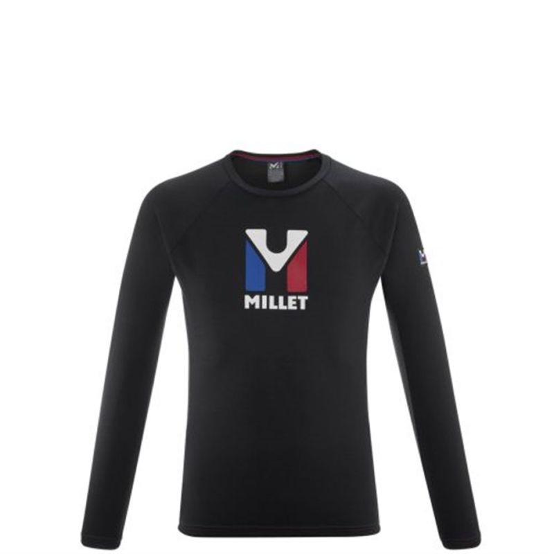 T-Shirt mit mongolischen Ärmeln Millet Trilogy Logo Ls (Schwarz) Mann