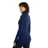 Scollatura alta tecnologia con mezza zip ICEBREAKER BodyfitZONE™ 260 Zona maniche lunghe (Jet Heather/ Black) donna