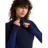 ICEBREAKER BodyfitZONE ™ 260 Zone technische top met lange mouwen, hoge hals en halve ritssluiting (Jet Heather / Black) Dames