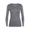 Haut Wmns 200 Oasis Ls V Icebreaker femme (Black/Snow Stripe)
