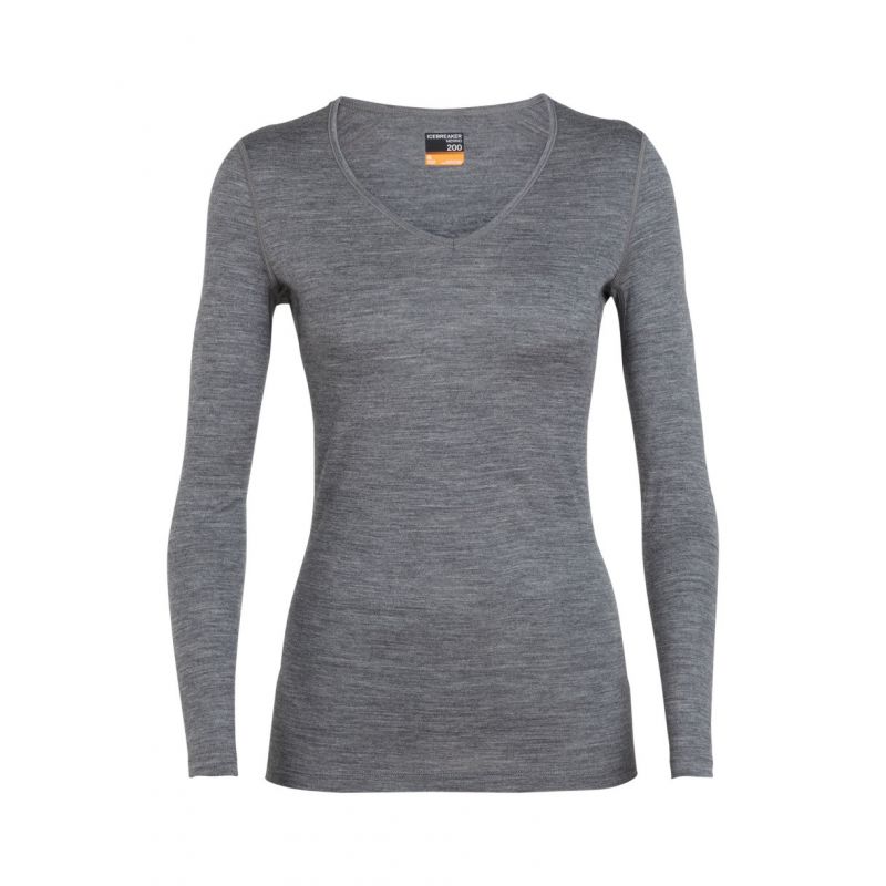 Icebreaker 200 Oasis Ls V (Gritstone Heather) teknisk topkvinde