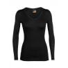 Womens Icebreaker 200 Oasis Ls V (Black) technical top