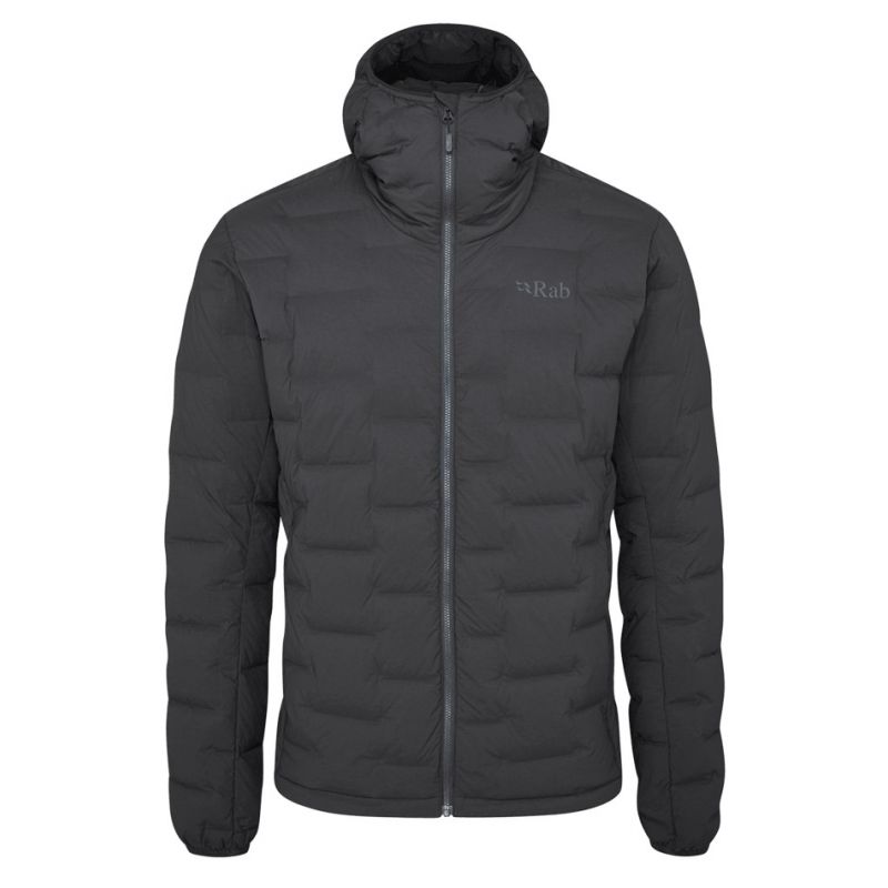 Rab Cubit Stretch Down Hooded Jacket (Ebony) Uomo