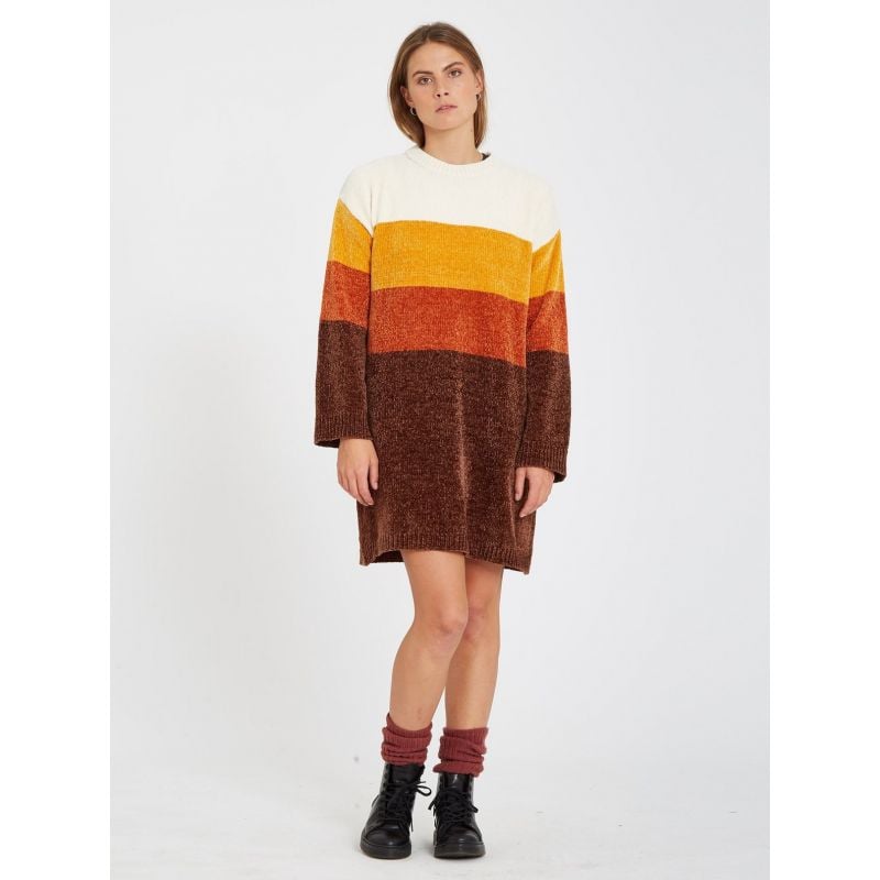 Robe pull VOLCOM Bubble Tea Dress (brown) femme