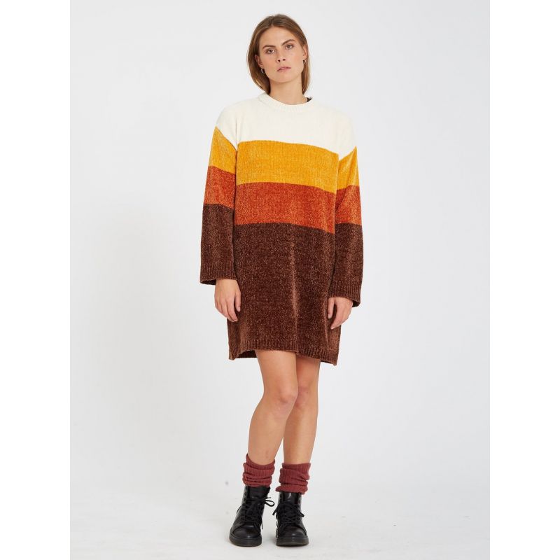 Volcom Bubble Tea Dress (BROWN) für Frauen
