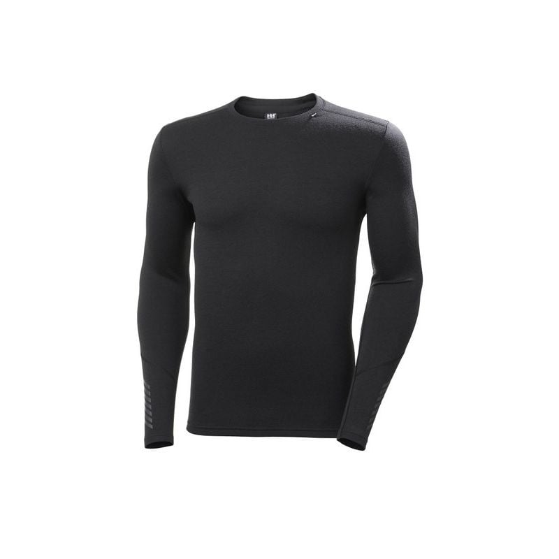 HELLY HANSEN Lifa Merino Midweight Crew (svart) Mens tekniska underkläder