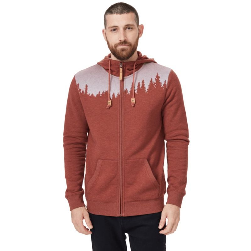 Tentree -katajan miesten vetoketjullinen huppari (Cherry Mahogany)