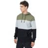 Herre Tentree Treefleece Blocked Reynard hættetrøje (lavgrøn / Hi Rise Grey Heather / Meteorite Black)