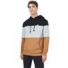 Tentree Treefleece Block Reynard -huvtröja för herrar (Meteoritsvart / Hi Rise Grey -ljung / Foxtrotbrun)